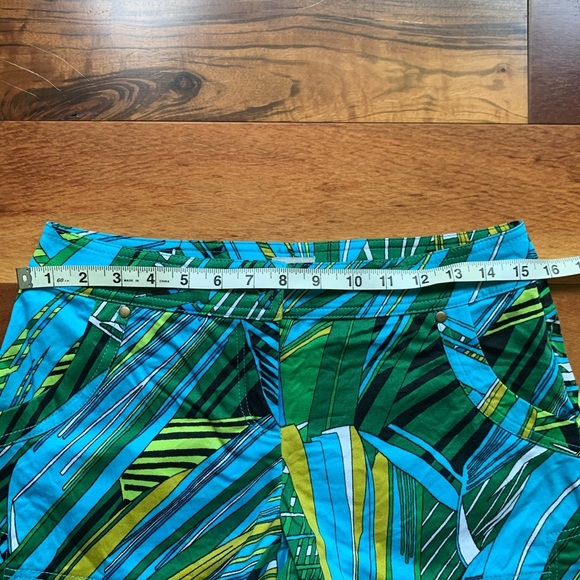 Cache Tropical Print Women Shorts - Blue and Green - Picture 6 of 9